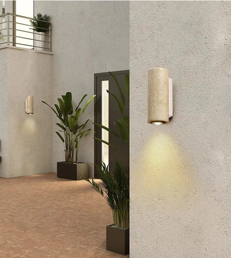 Travertin | Naturstein LED Wandleuchte Modern