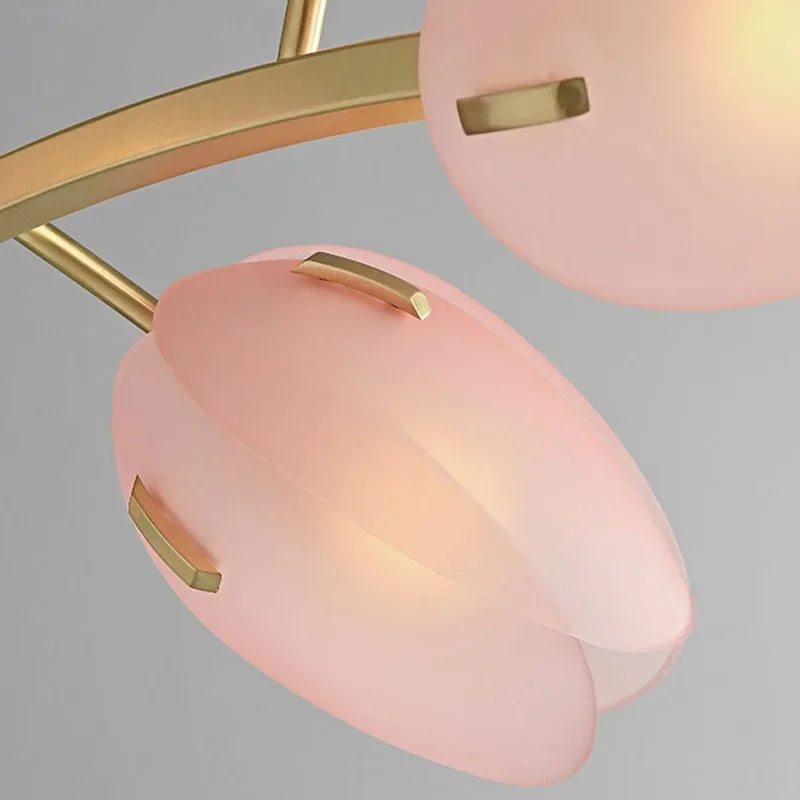 Nordlicht | Rosa Glas Tulpen Deckenlampe