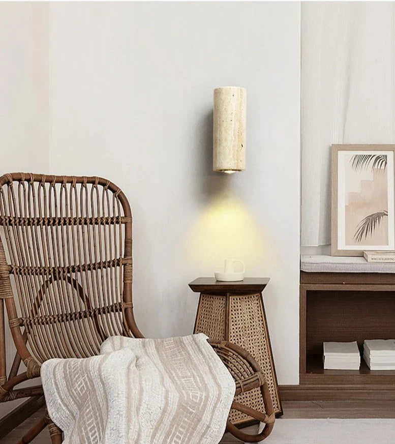 Travertin | Naturstein LED Wandleuchte Modern