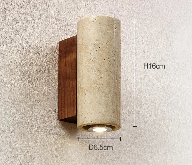 Travertin | Naturstein LED Wandleuchte Modern