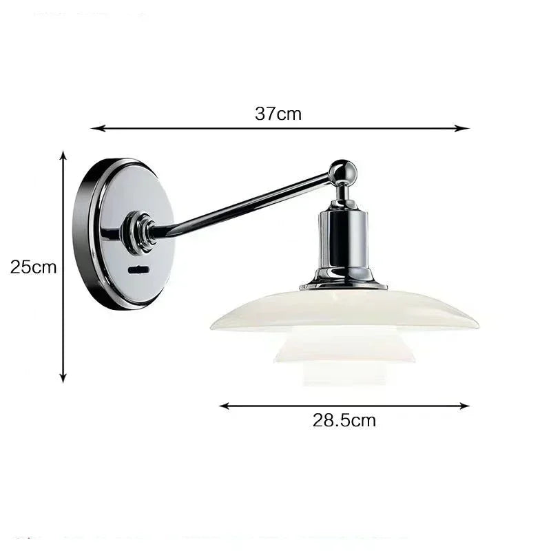 Norvia – Retro LED Wandlampe mit Glasschirm