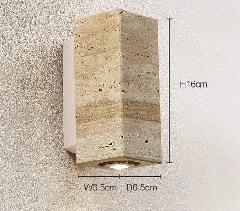 Travertin | Naturstein LED Wandleuchte Modern