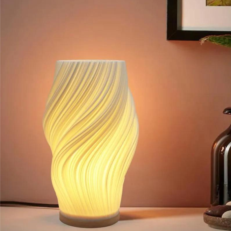 Serene Wavecrest | Wellenförmige Design-Tischlampe