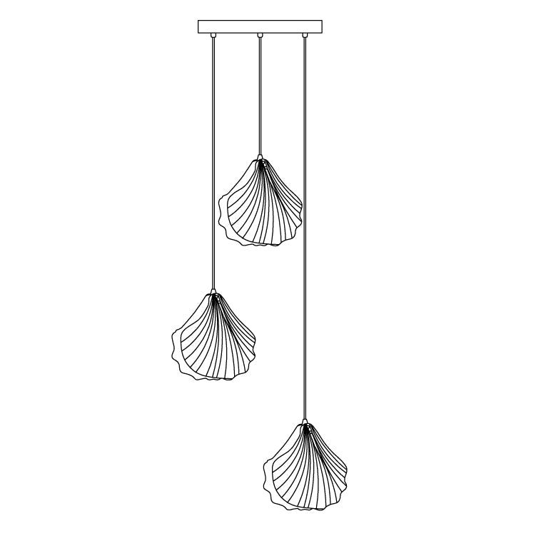 Coralia | Glas Pendelleuchte in Muschelform