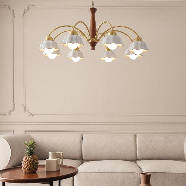 Noor | Mid-Century Kupfer Keramik-Kronleuchter
