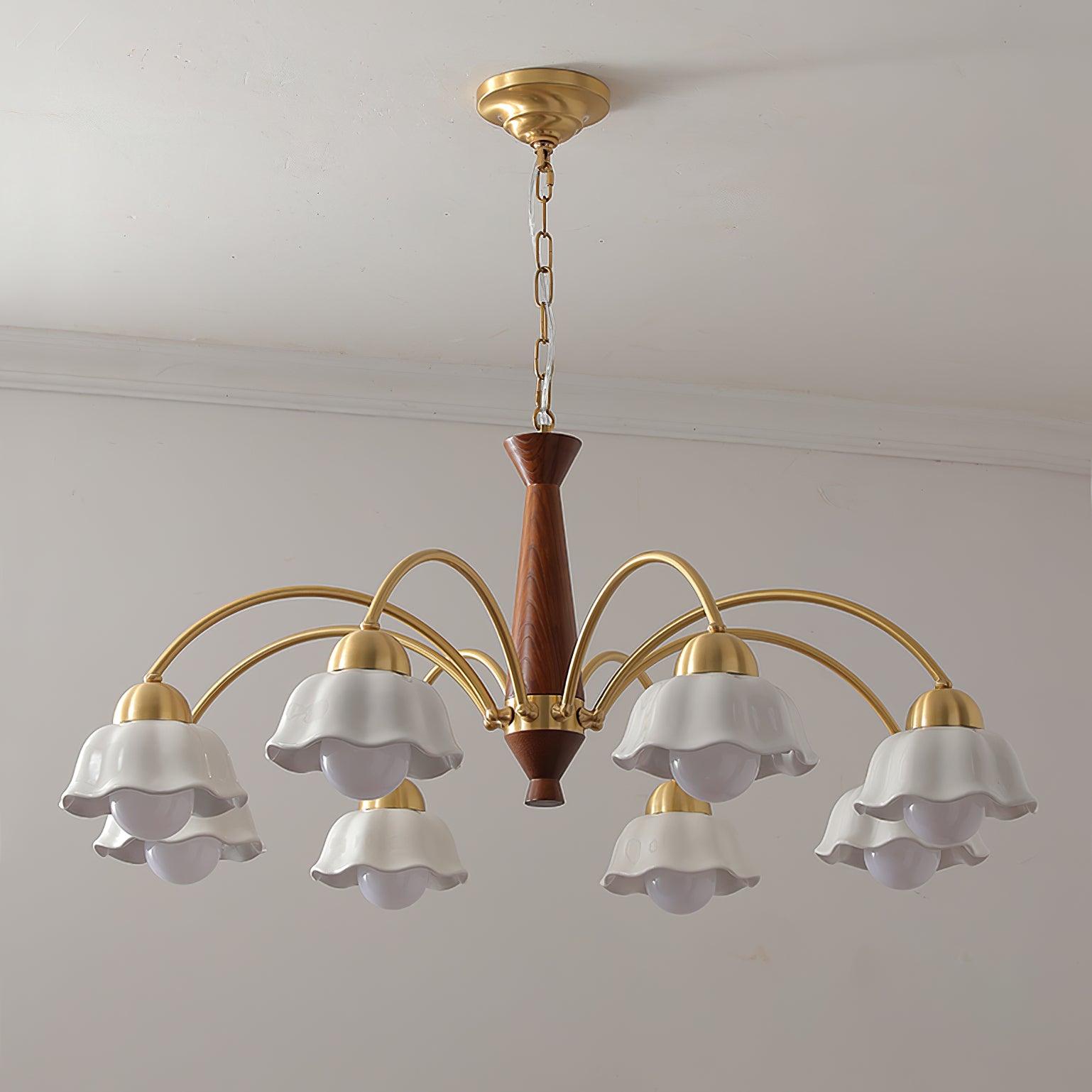 Noor | Mid-Century Kupfer Keramik-Kronleuchter