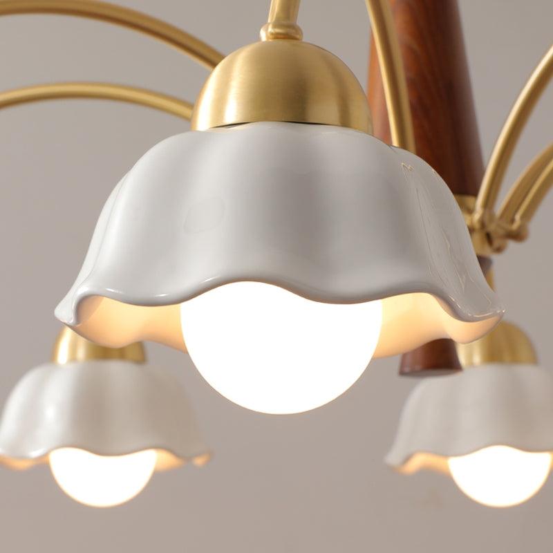 Noor | Mid-Century Kupfer Keramik-Kronleuchter