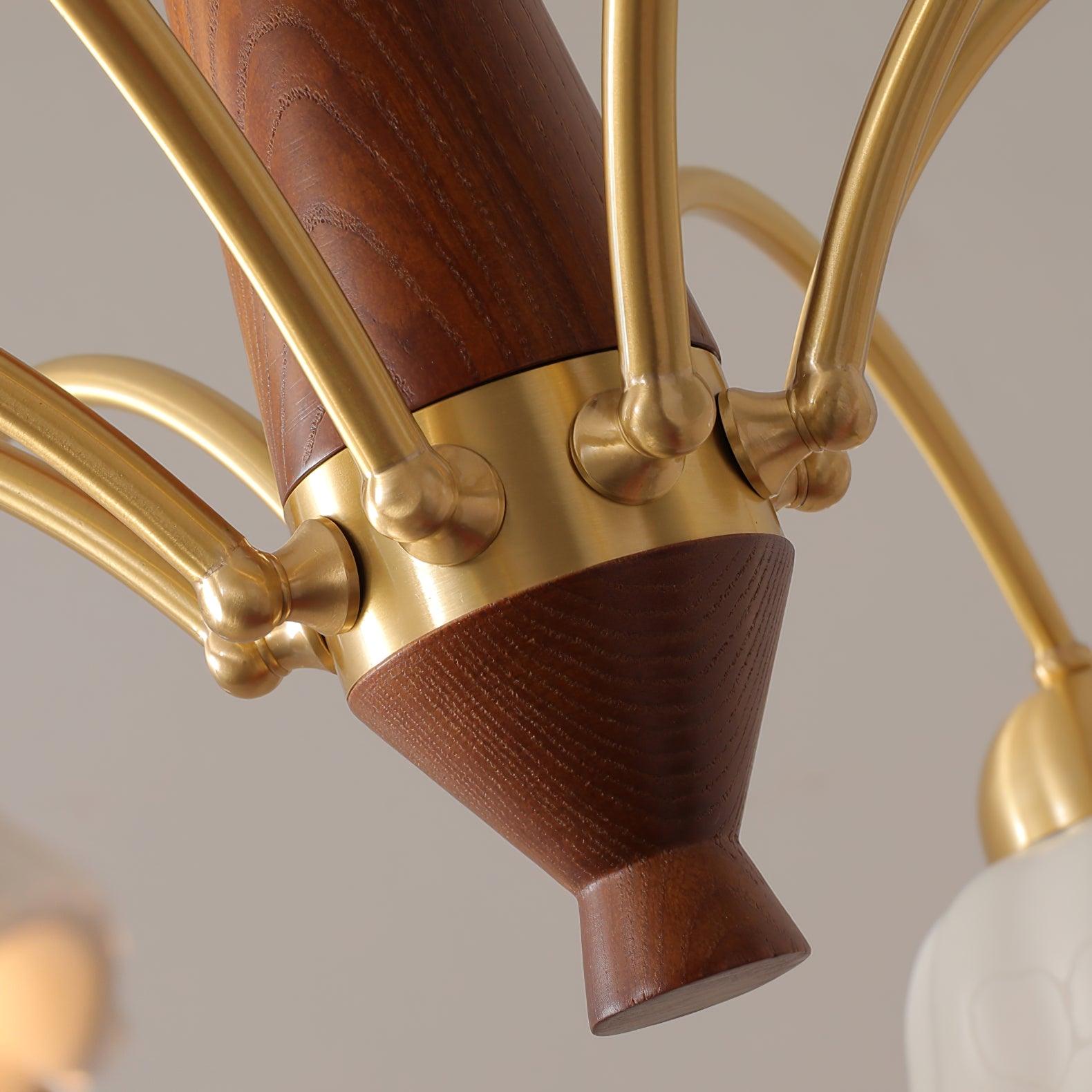 Noor | Mid-Century Kupfer Keramik-Kronleuchter