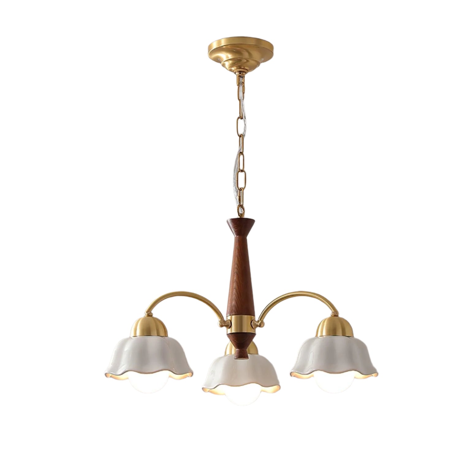 Noor | Mid-Century Kupfer Keramik-Kronleuchter