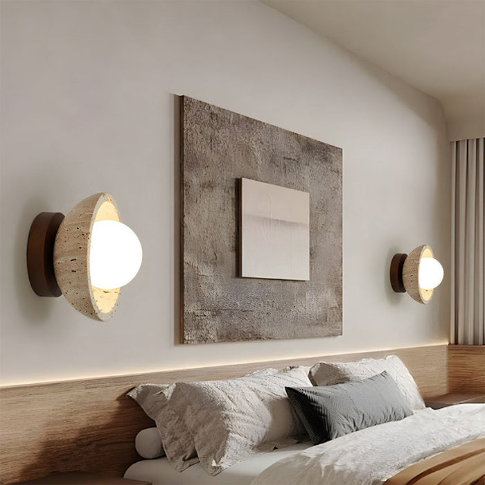 Boho | Travertin Naturstein LED Wandleuchte