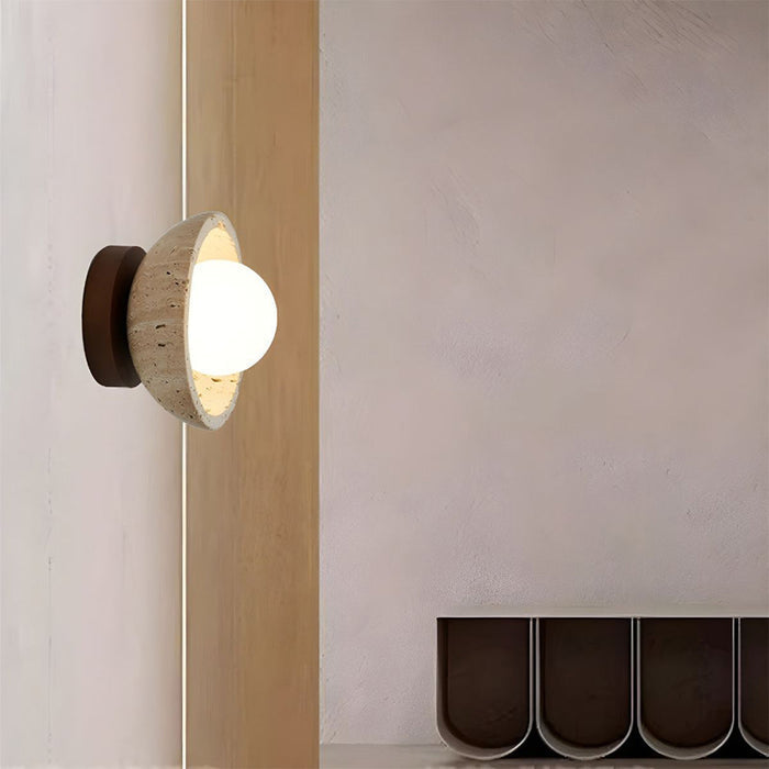 Boho | Travertin Naturstein LED Wandleuchte