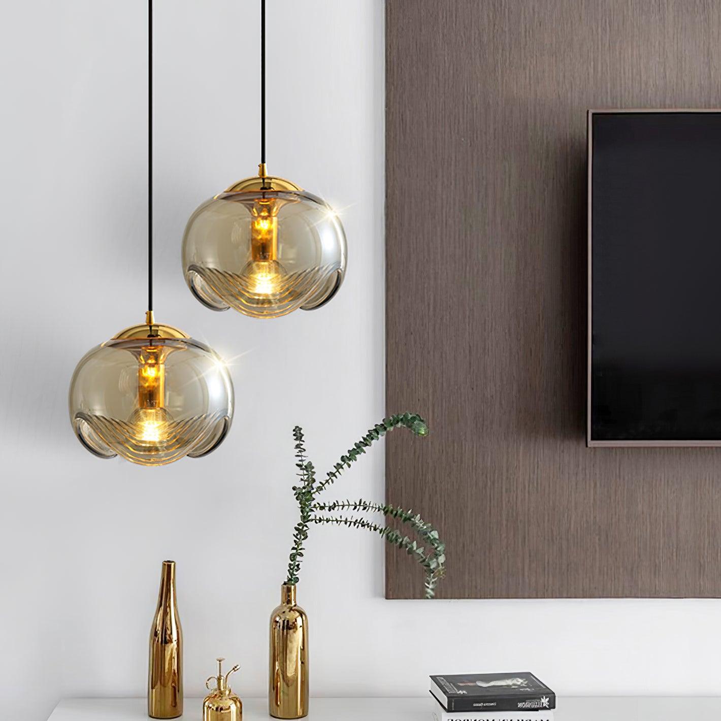 Alviera | Glas Pendelleuchte mit Skulpturform