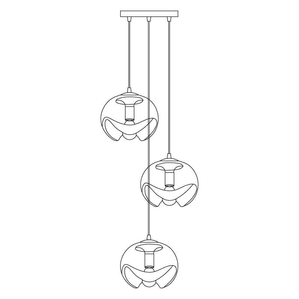 Alviera | Glas Pendelleuchte mit Skulpturform