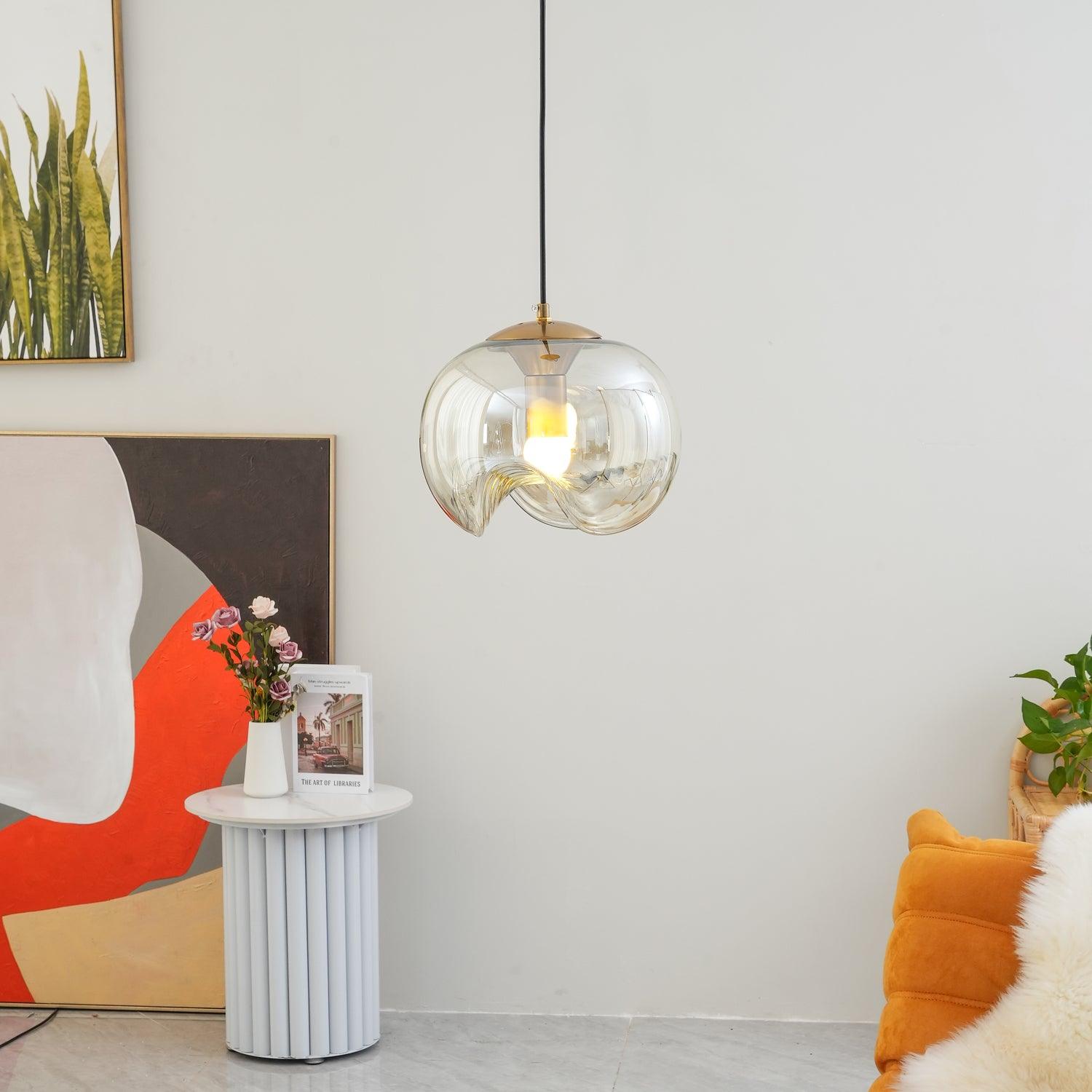 Alviera | Glas Pendelleuchte mit Skulpturform