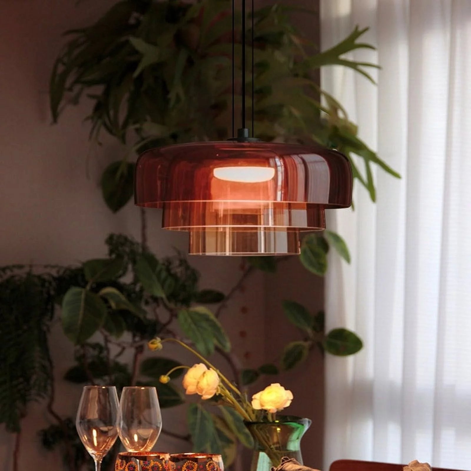 Aureon | Pendelleuchte aus getöntem Glas