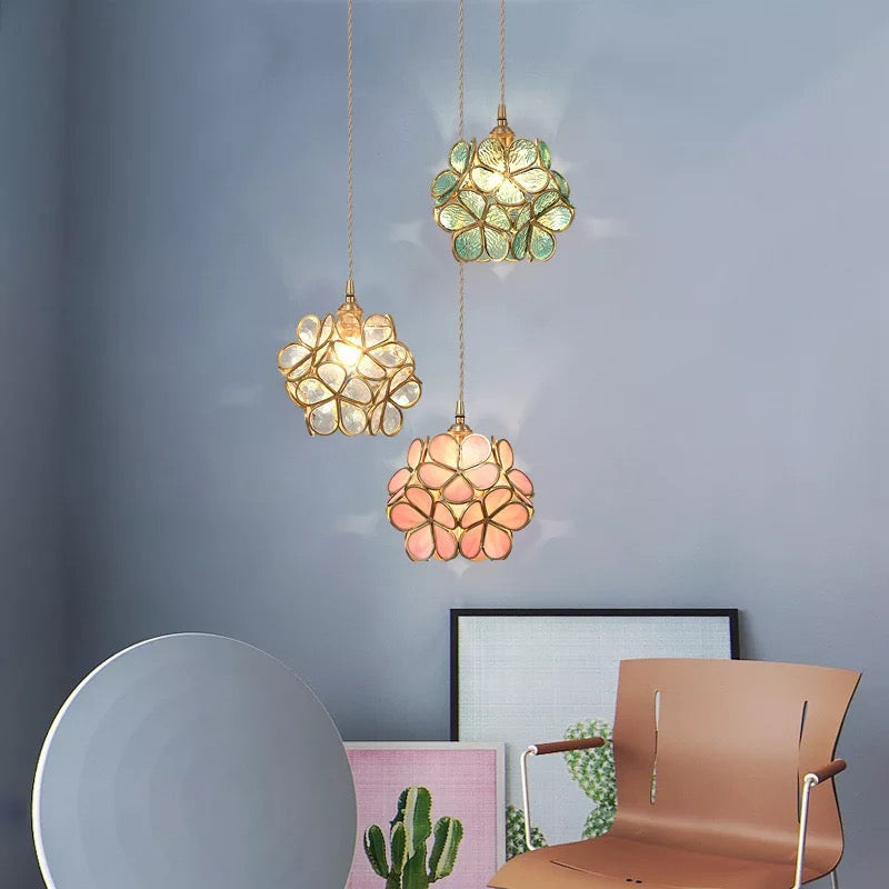 Blütenform | Glas LED Pendelleuchte