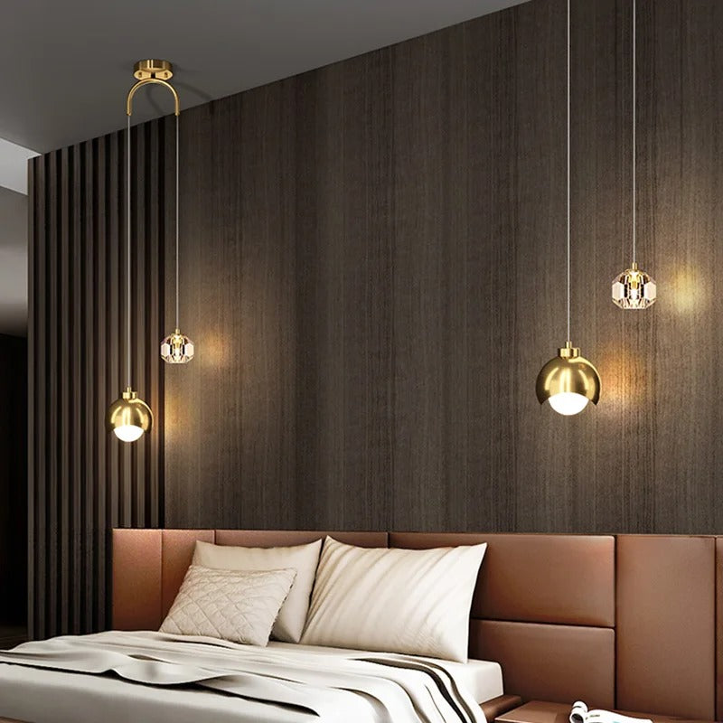 Ceyra | Pendelleuchte im Kristall-Halbkugel-Design