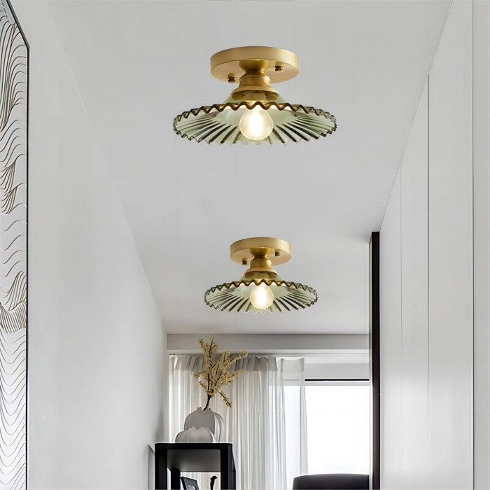Clyvara | Glas Deckenleuchte mit Faltendesign