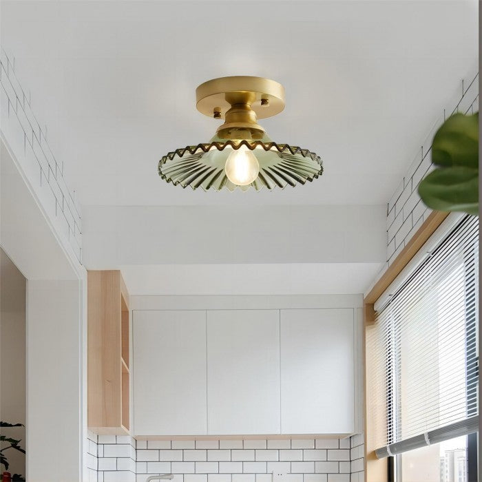 Clyvara | Glas Deckenleuchte mit Faltendesign