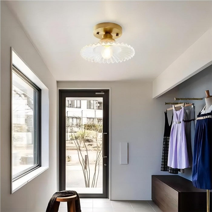 Clyvara | Glas Deckenleuchte mit Faltendesign