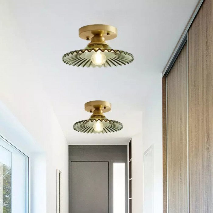 Clyvara | Glas Deckenleuchte mit Faltendesign