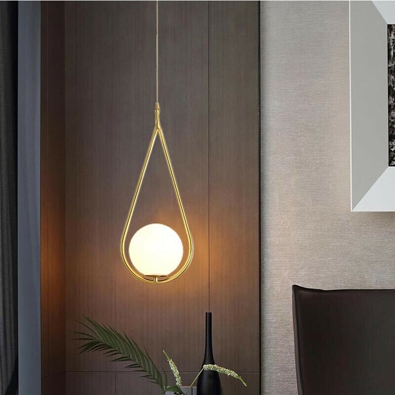 Aurea | Goldene LED Pendelleuchte Tropfenform Modern