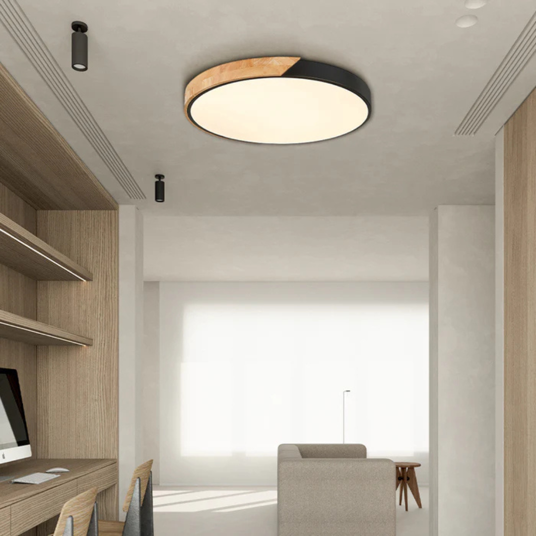 Avela | LED Deckenleuchte rund aus Holz