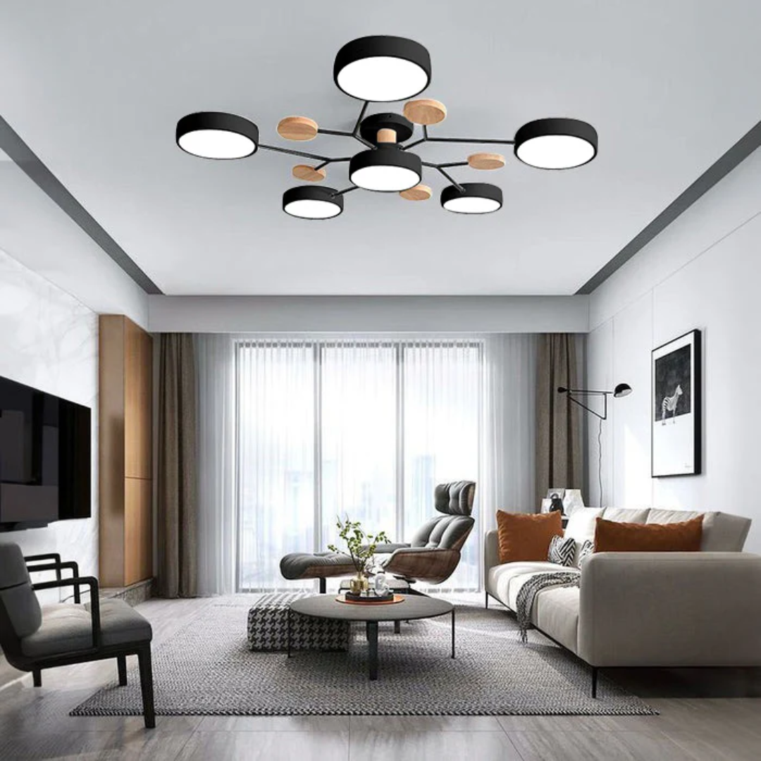 Ardena | LED Deckenleuchte modern mit Holzdetails