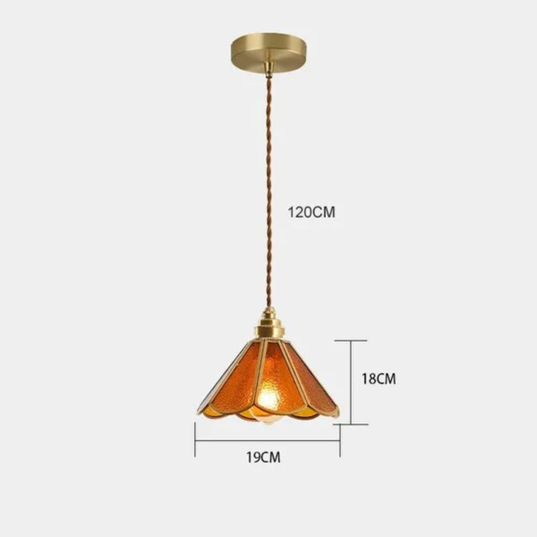 Lunavera | Vintage Glas-Pendelleuchte im Blütendesign