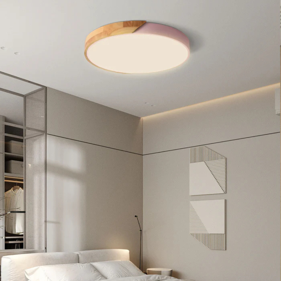 Avela | LED Deckenleuchte rund aus Holz