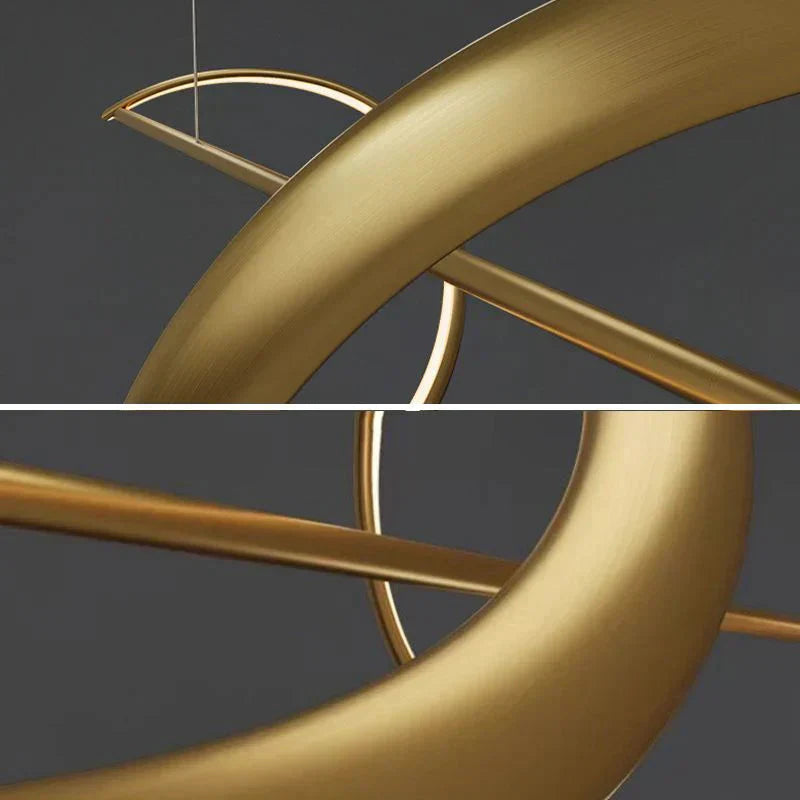 Aurevia | Wellenförmige LED Pendelleuchte in Gold