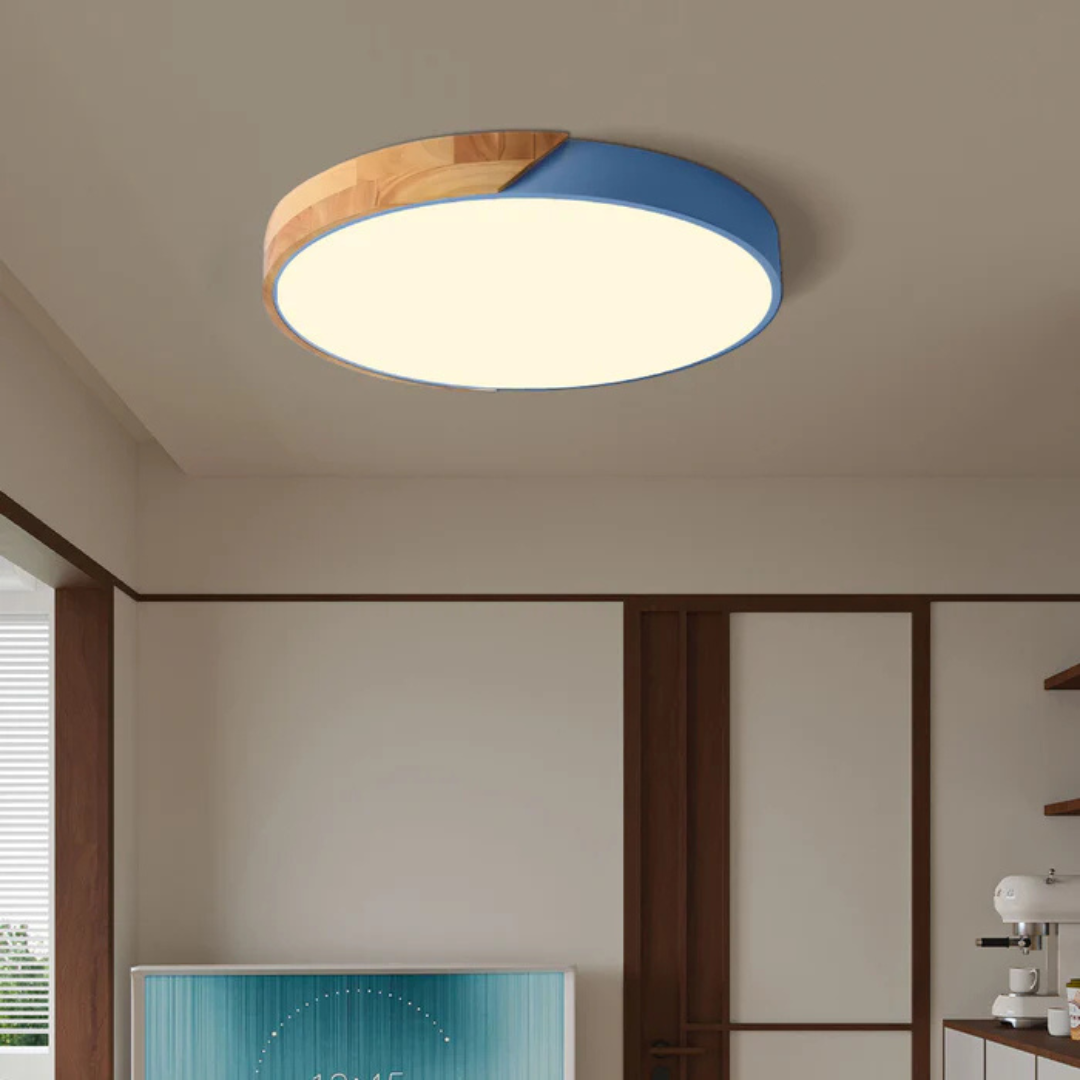 Avela | LED Deckenleuchte rund aus Holz