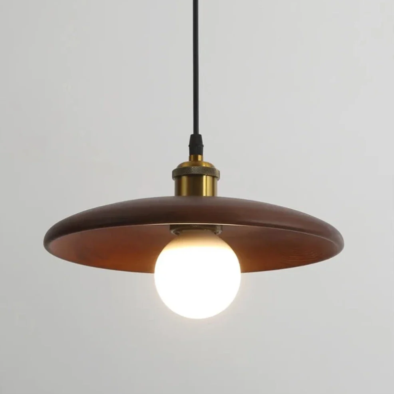 Oriva | Pendelleuchte im Holzscheiben-Design
