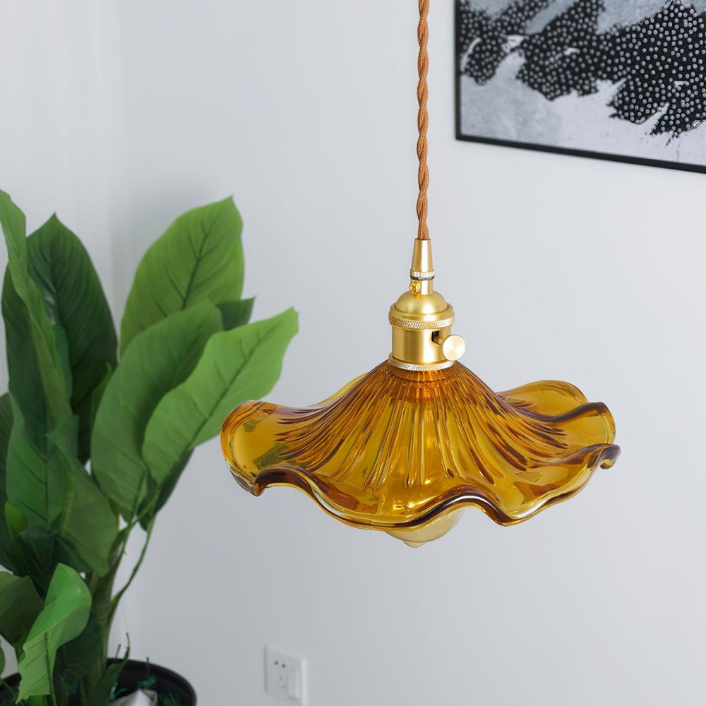 Dekorative Pendelleuchte | Glas | Blütenform