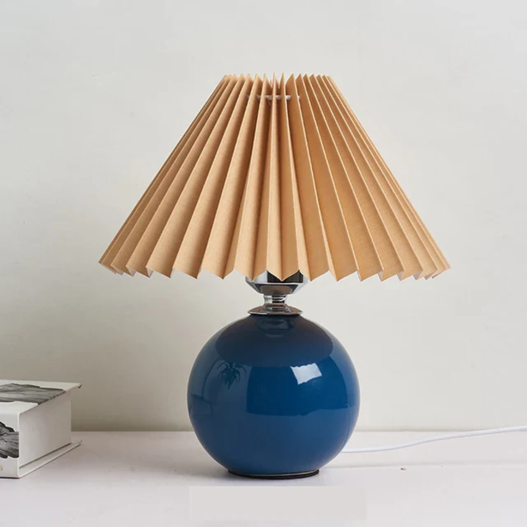 Antik Tischlampe | Metall Glas