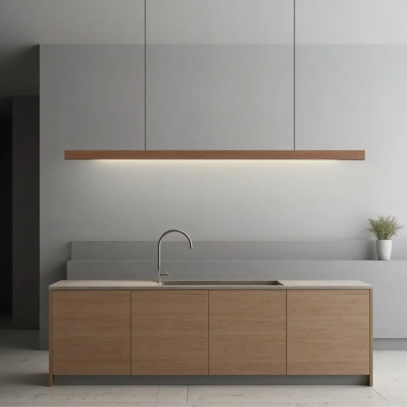 Cedira | Pendelleuchte im Holzleisten-Design