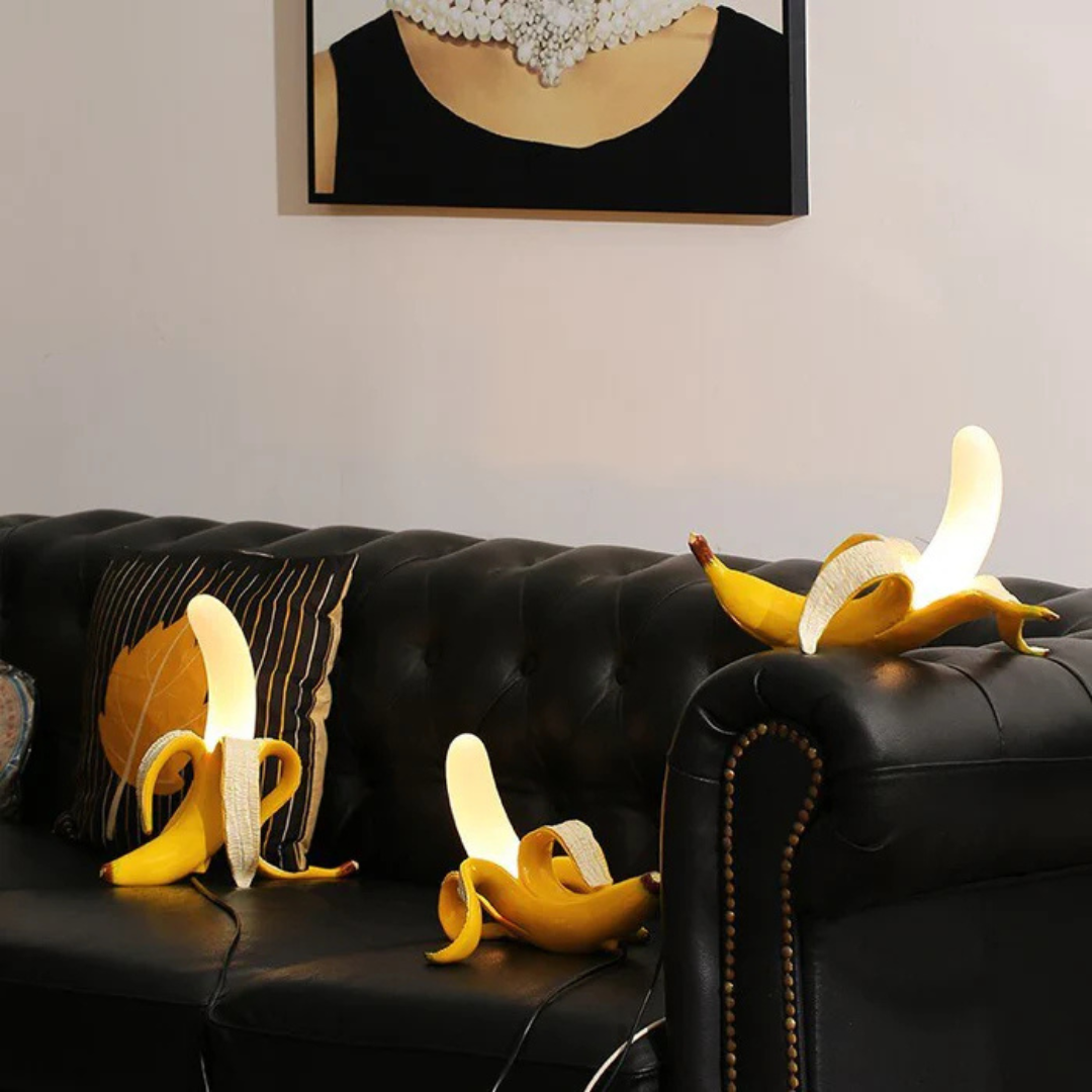 Goldene Bananen-Tischleuchte | LED-Innenbeleuchtung
