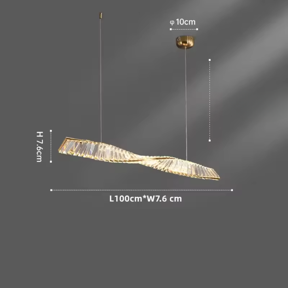 Velmira | LED Hängeleuchte mit Goldrahmen