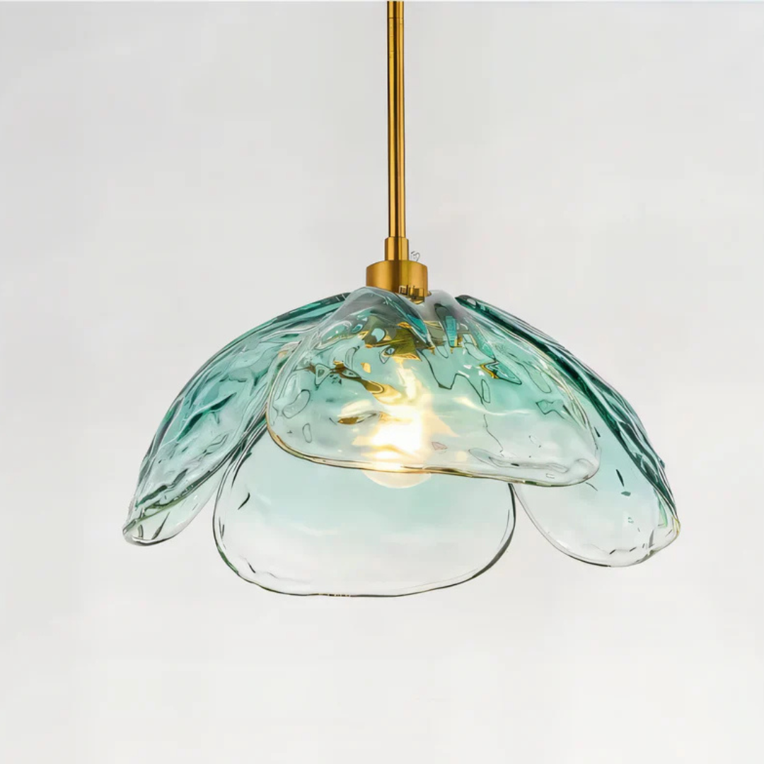 Floraya | Pendelleuchte mit Blüten-Glasschirm