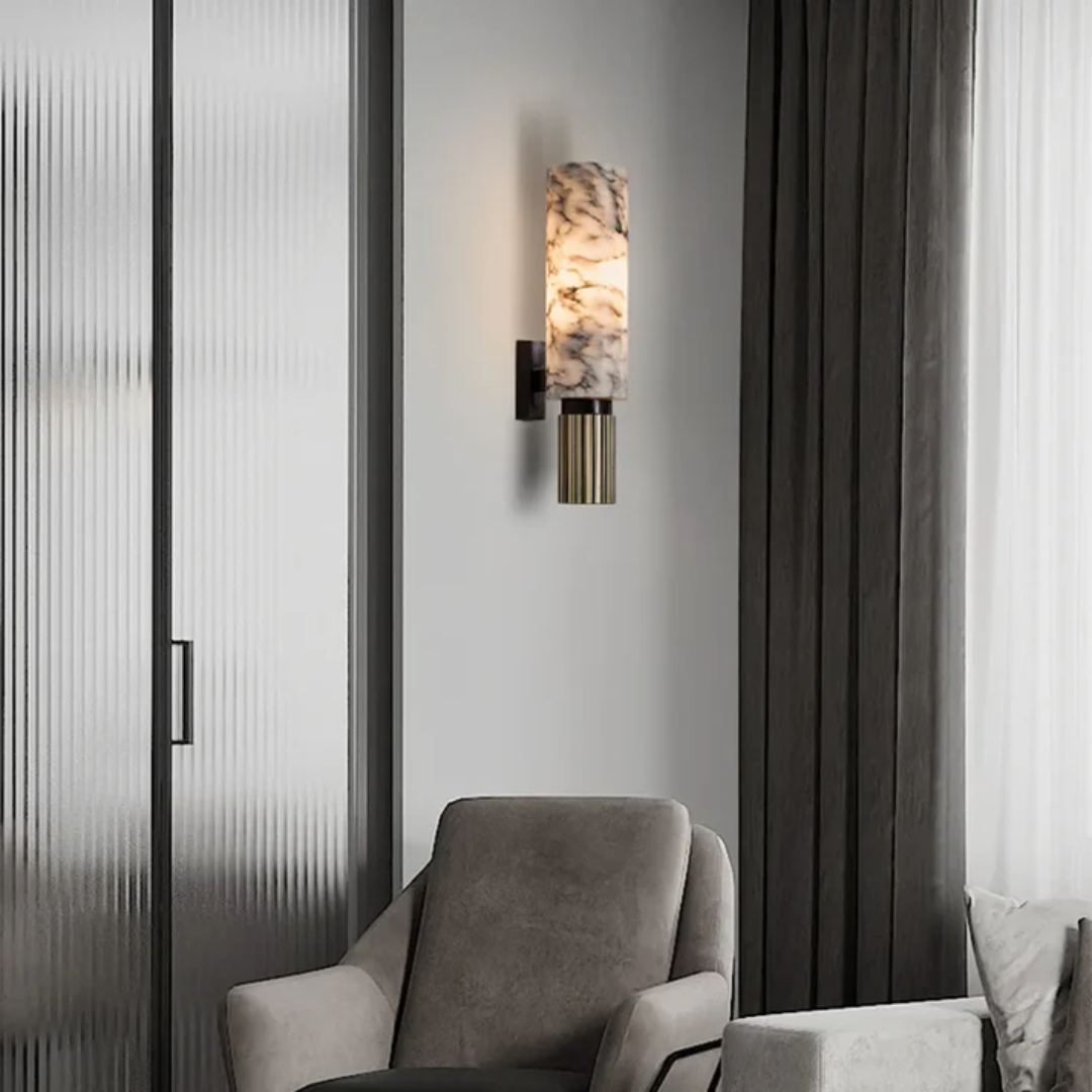 Led Wandleuchte | Marmor Optik Zylinder