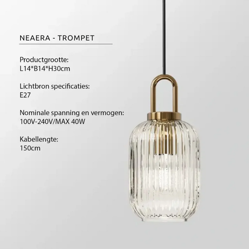 Clarena | Pendelleuchte im Riffelglas-Design