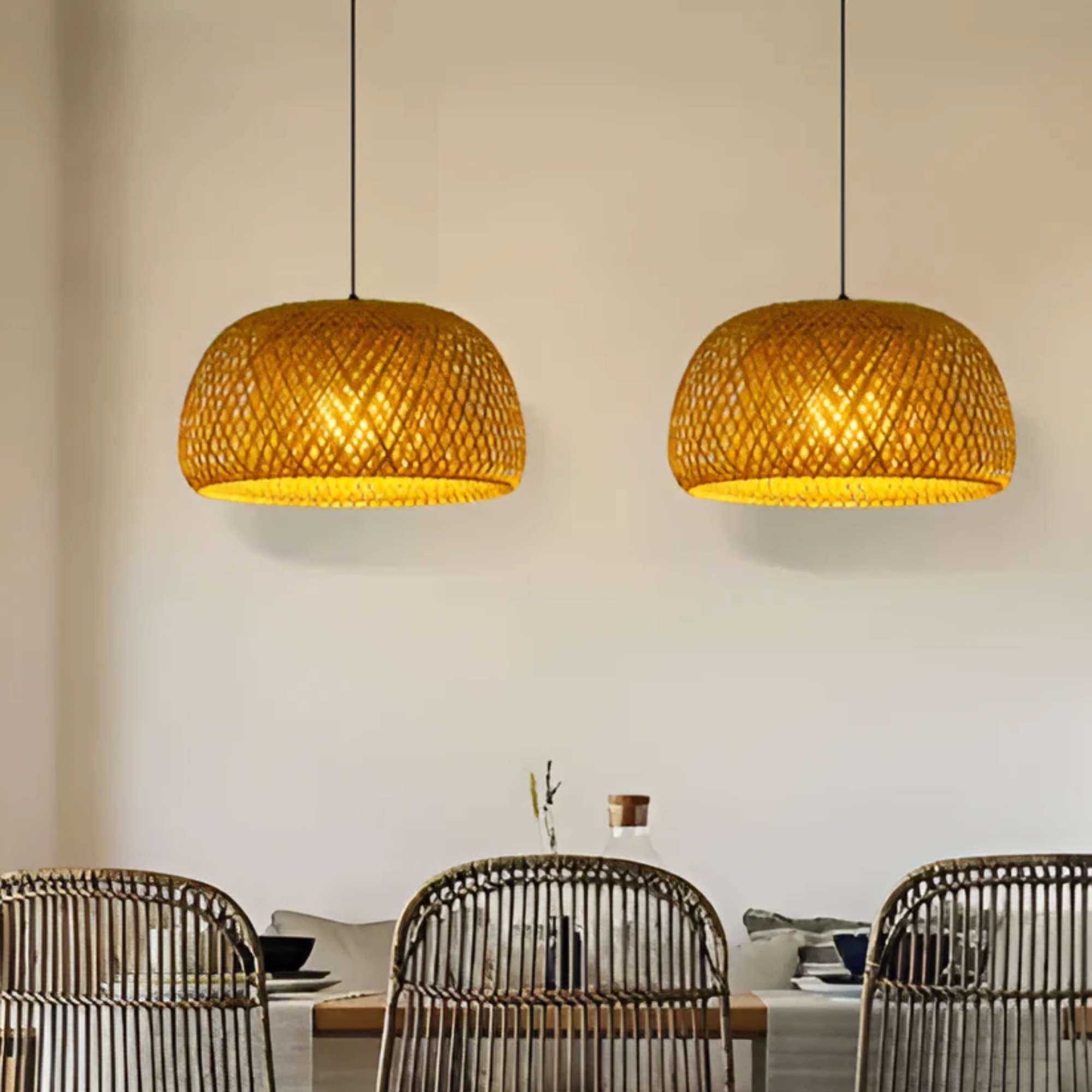 Meravi | Rattan Pendelleuchte Rund