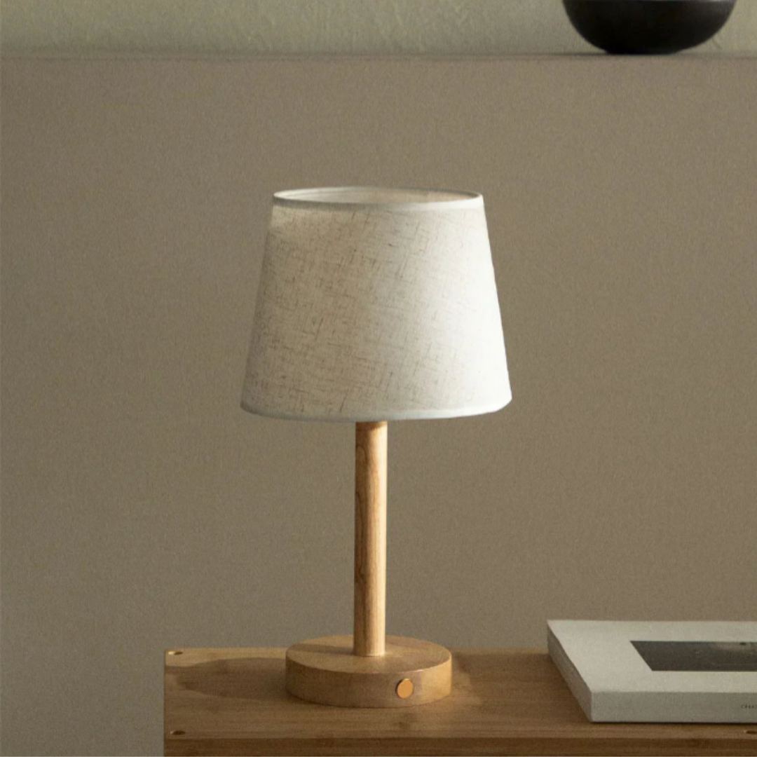 Kabellose Holz-Tischlampe | LED-Innenbeleuchtung