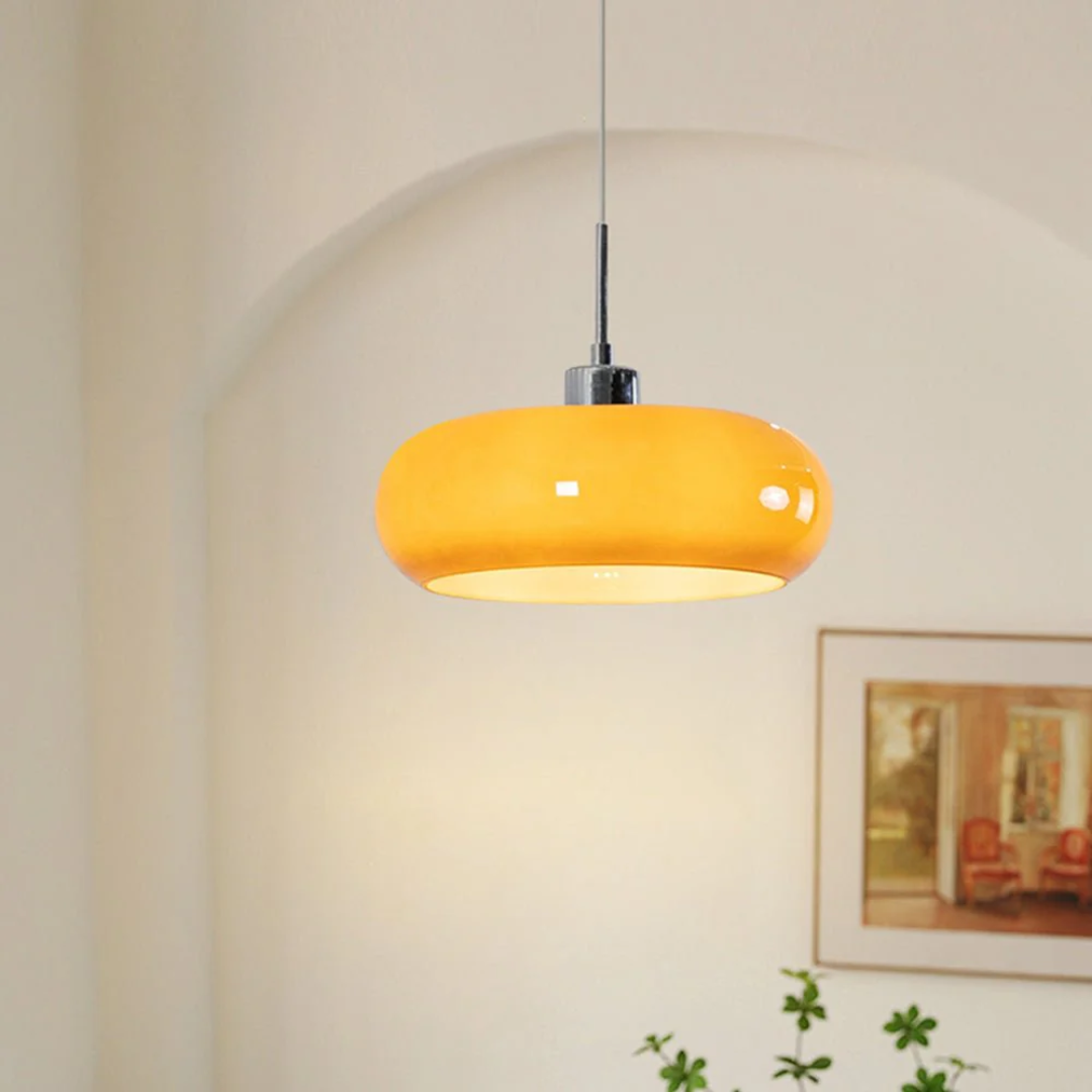 Liora | Glas Hängeleuchte Kugelform Donut Design