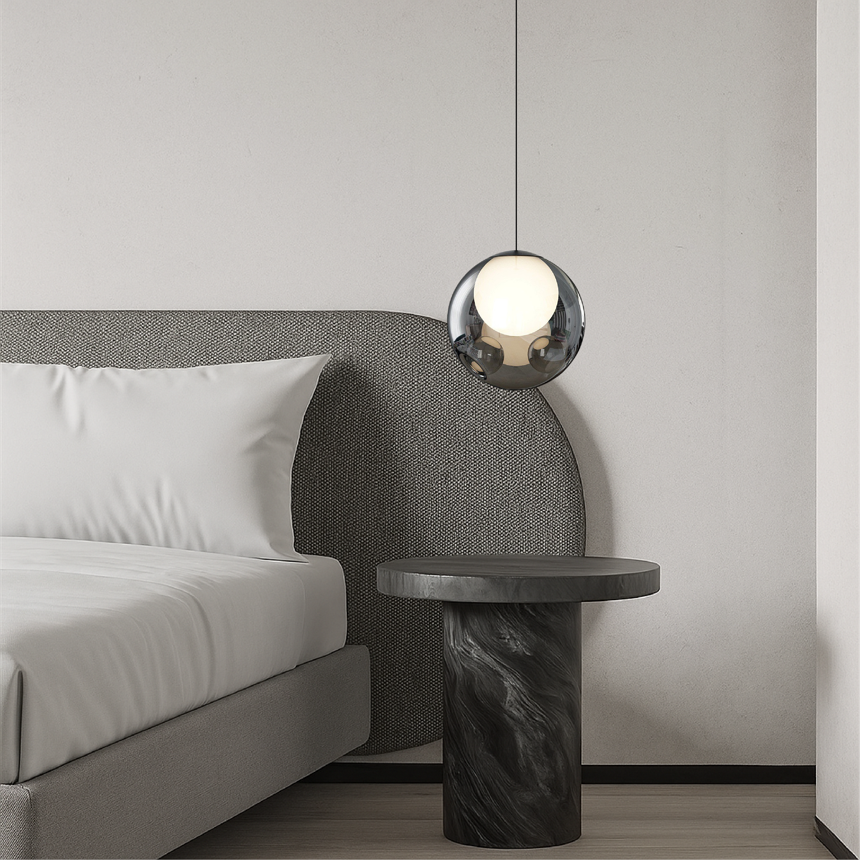 Elyra | Pendelleuchte mit Spiegelglas-Kugel