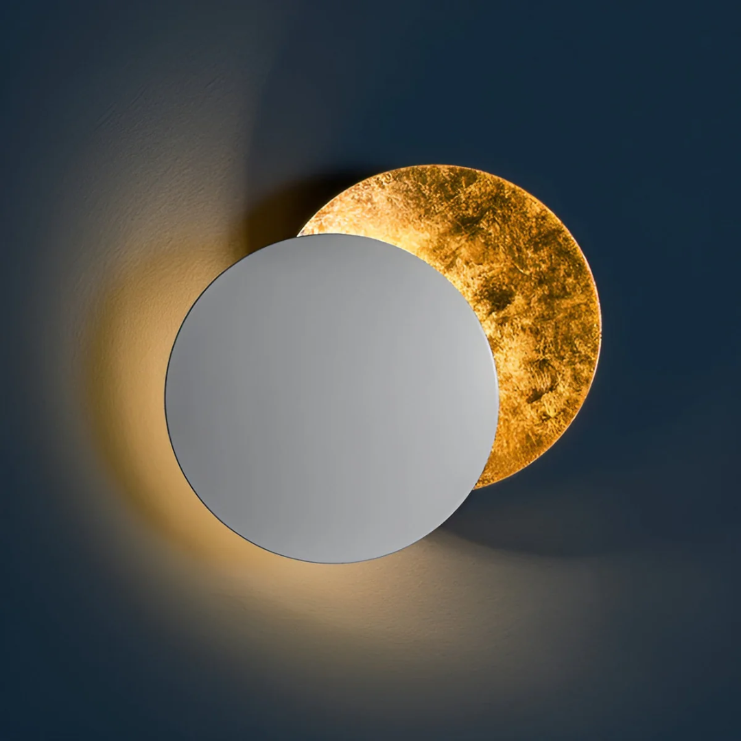Runde LED Wandleuchte | Mond Eclipse im Schatten Design