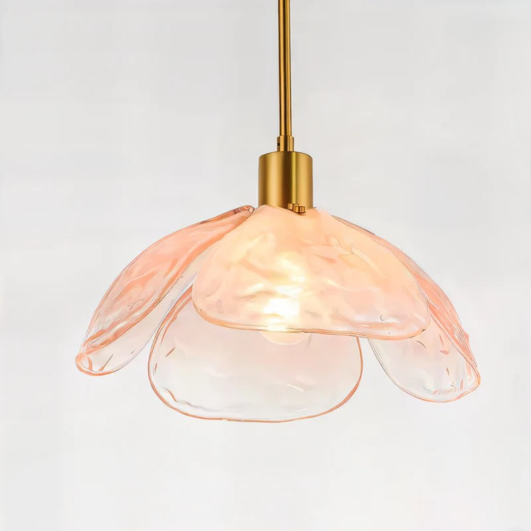 Floraya | Pendelleuchte mit Blüten-Glasschirm