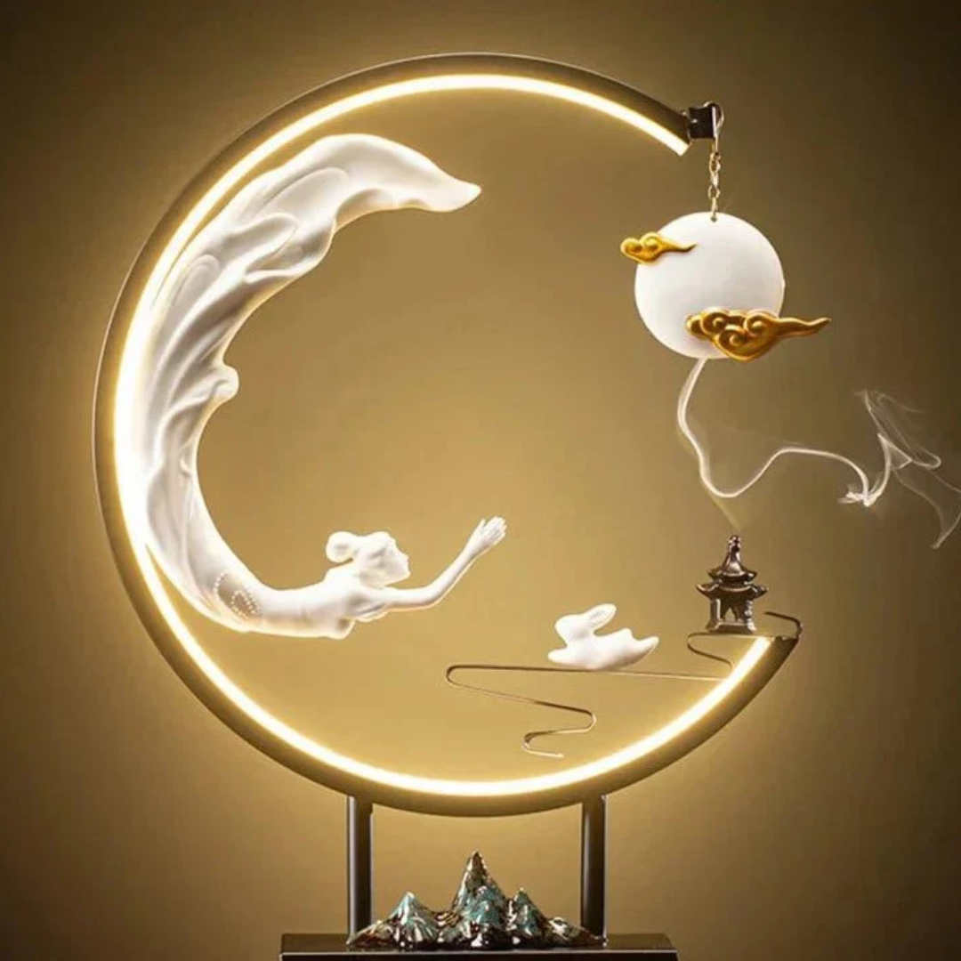 Auri | Tischlampe mit Räucherstäbchenhalter