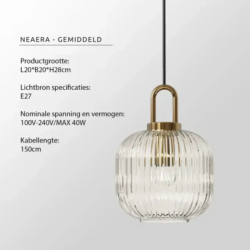 Clarena | Pendelleuchte im Riffelglas-Design