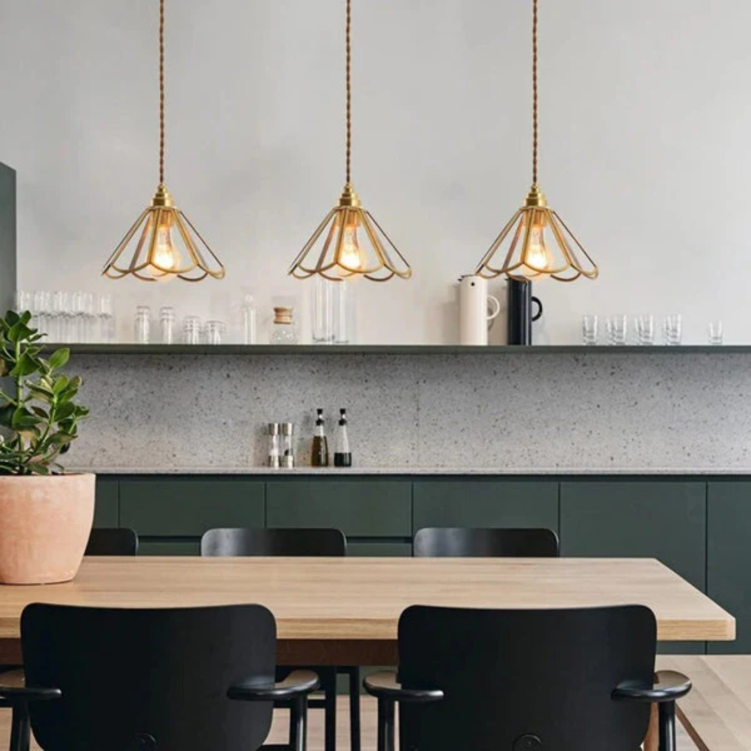 Lunavera | Vintage Glas-Pendelleuchte im Blütendesign
